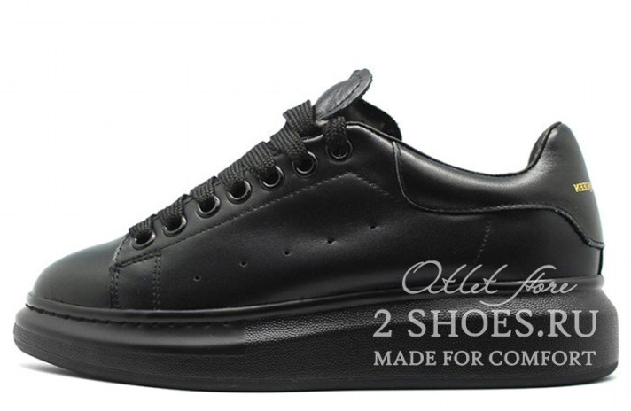 Кроссовки Alexander McQueen All Black 553761WHGP01000 черные, кожаные