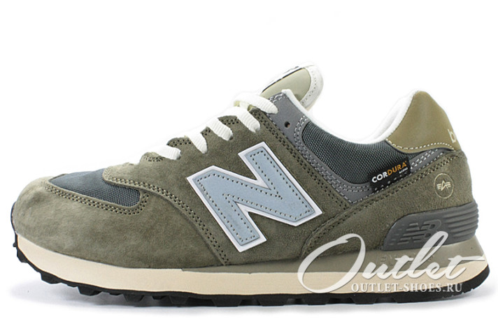 Кроссовки New Balance 574 Alpha Industries Sedona Seige Grey ML574AI2 зеленые