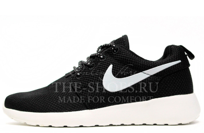 Кроссовки Nike Roshe Run Black White Classic 844994-002 черные