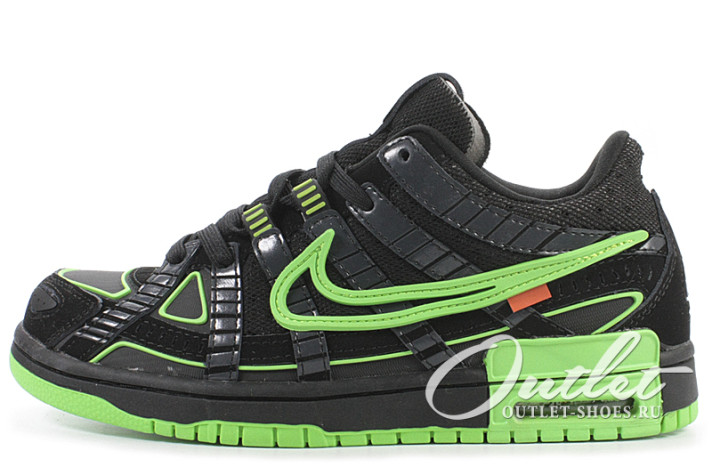 Кроссовки Nike Air Rubber Dunk Off White Green Strike CU6015-001 черные