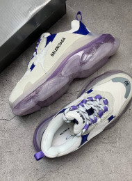 Кроссовки Balenciaga Triple S Clear Sole Grey Blue живое фото 2