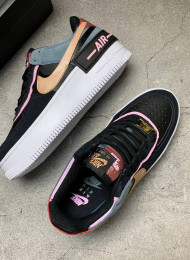 Кроссовки Nike Air Force 1 Shadow Black Light Arctic Pink Claystone Red живое фото 2