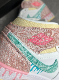 Кроссовки Nike Air Jordan 1 Mid SE GS Paint Drip живое фото 4