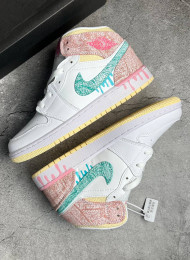Кроссовки Nike Air Jordan 1 Mid SE GS Paint Drip живое фото 1